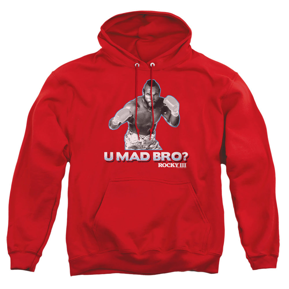 Rocky Iii U Mad Bro Mens Hoodie Red Officially Licensed