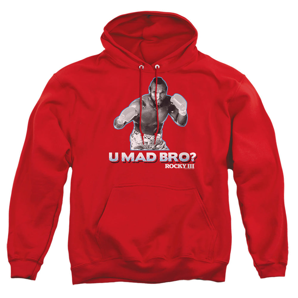 Rocky Iii U Mad Bro Mens Hoodie Red Officially Licensed