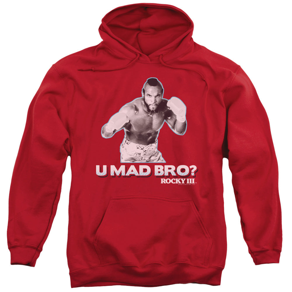 Rocky Iii U Mad Bro Mens Hoodie Red Officially Licensed
