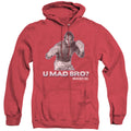 Rocky Iii U Mad Bro Heather Mens Hoodie Red Officially Licensed