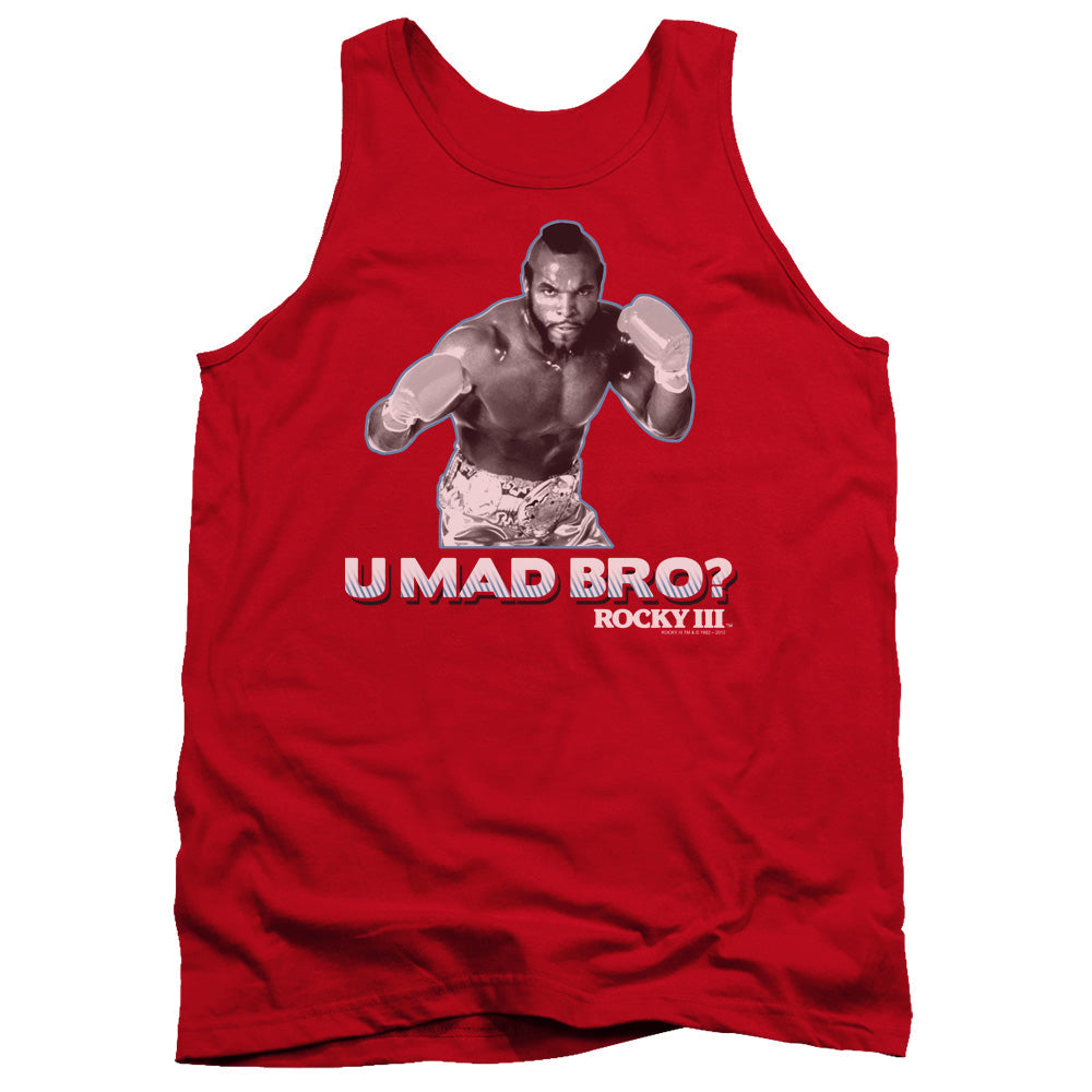Rocky Iii U Mad Bro Mens Tank Top Shirt Red Officially Licensed