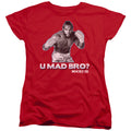 Rocky III U Mad Bro Womens T Shirt Red Officially Licensed