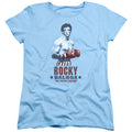 Rocky Balboa Womens T Shirt Light Blue Officially Licensed