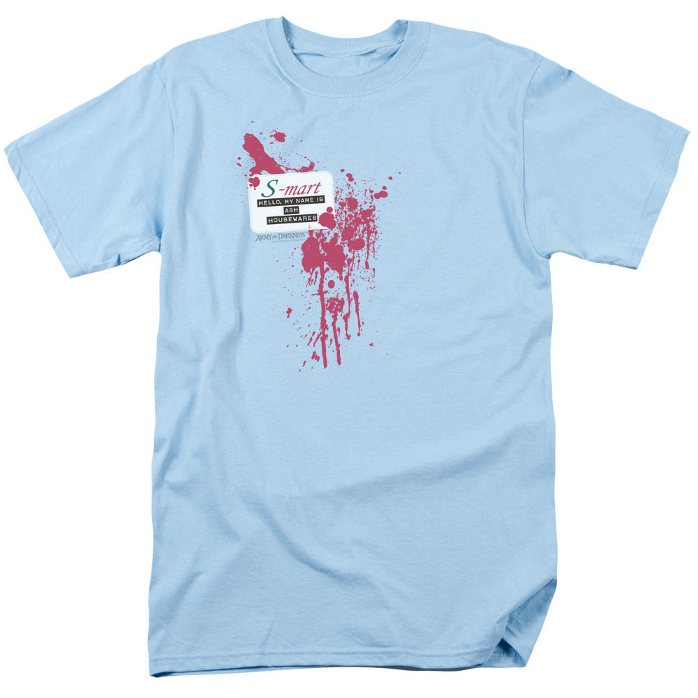 Army Of Darkness S-Mart Name Mens T Shirt Light Blue Officially Licensed