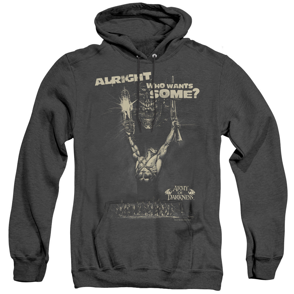 Army Of Darkness Want Some Heather Mens Hoodie Black Officially Licensed