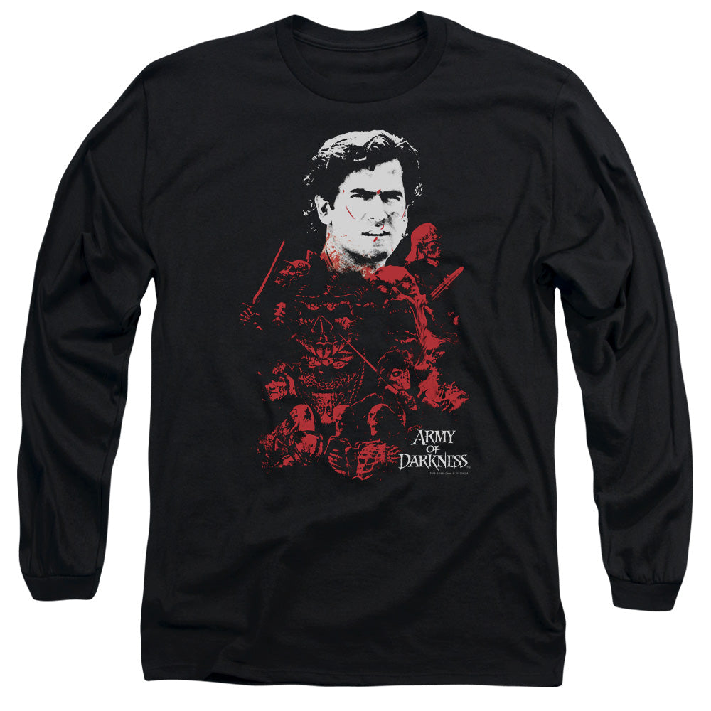 Army Of Darkness Pile Of Baddies Mens Long Sleeve Shirt Black Officially Licensed
