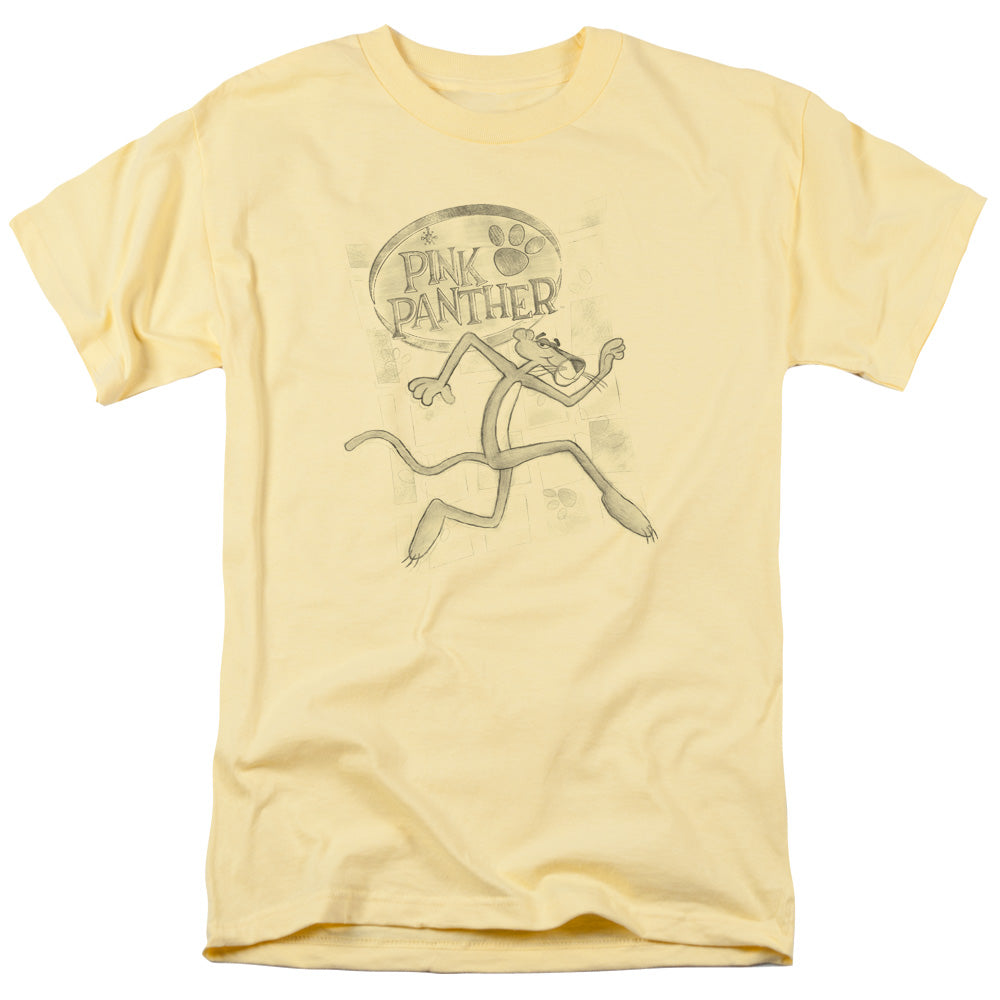 Pink Panther Catch Me Mens T Shirt Yellow Officially Licensed