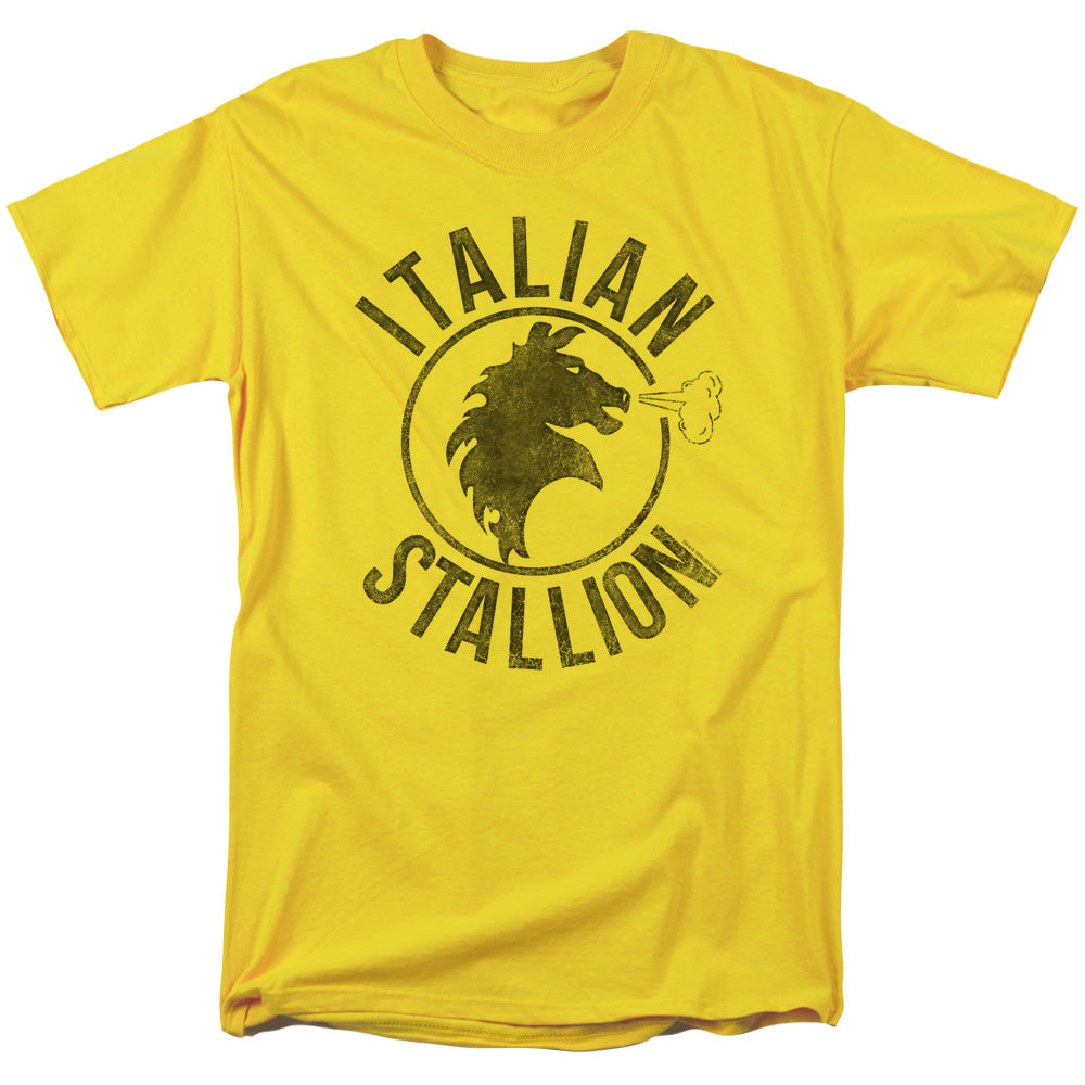 Rocky Italian Stallion Mens T Shirt Yellow Officially Licensed