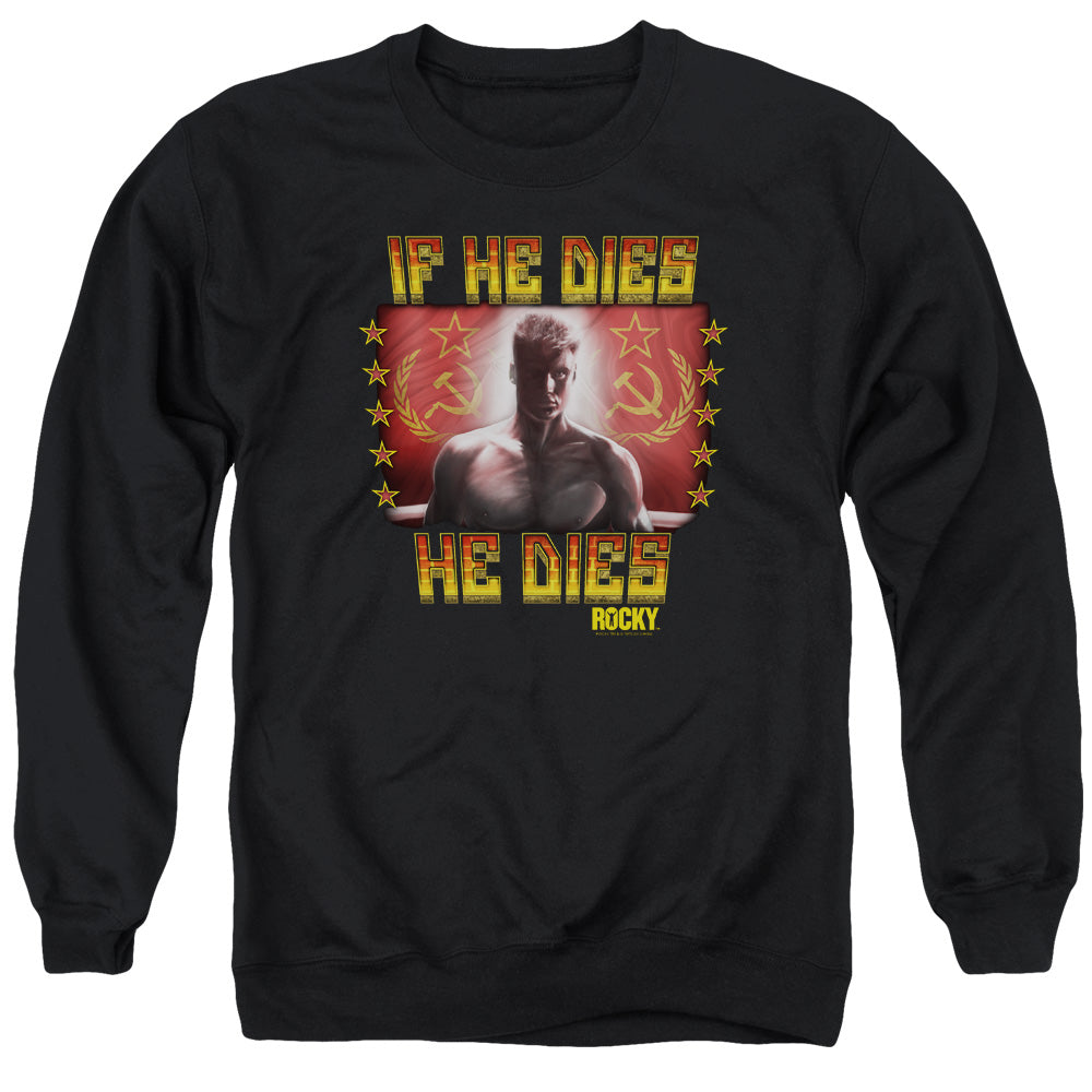 Rocky Iv Condolences Mens Crewneck Sweatshirt Black Officially Licensed