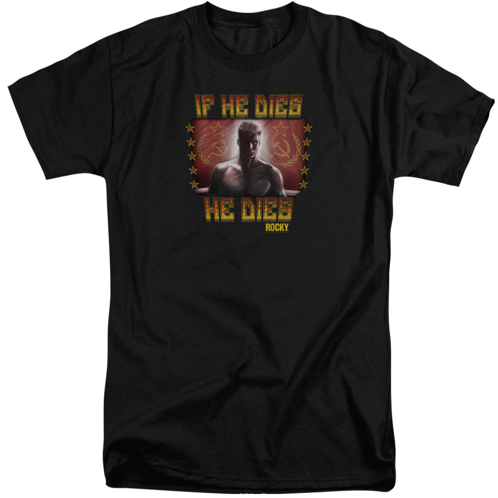 Rocky Iv Condolences Mens Tall T Shirt Black Officially Licensed