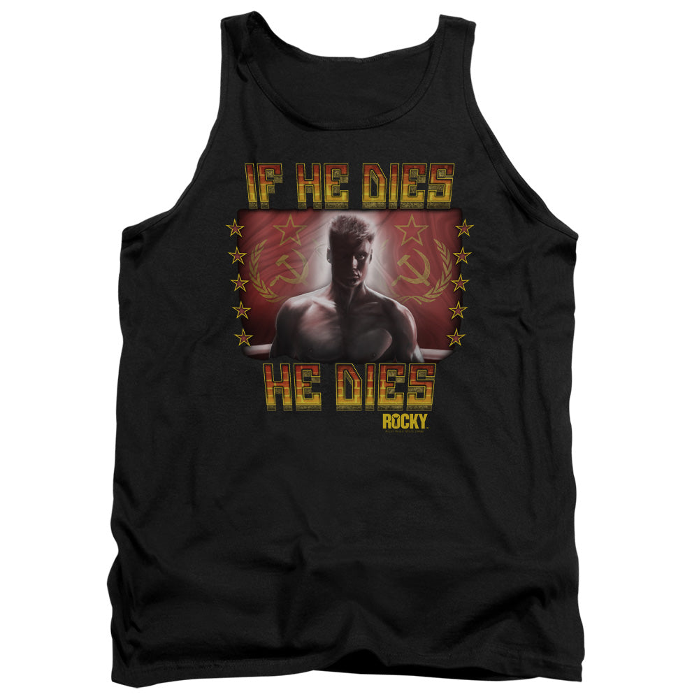 Rocky Iv Condolences Mens Tank Top Shirt Black Officially Licensed