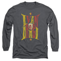 Rocky Iv Ivan Mens Long Sleeve Shirt Charcoal Officially Licensed Officially Licensed