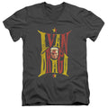 Rocky IV Ivan Mens Slim Fit V-Neck T Shirt Charcoal Officially Licensed