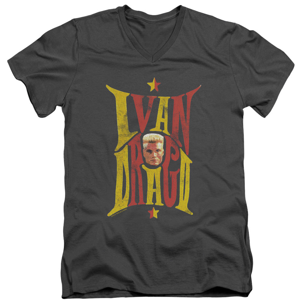 Rocky IV Ivan Mens Slim Fit V-Neck T Shirt Charcoal Officially Licensed