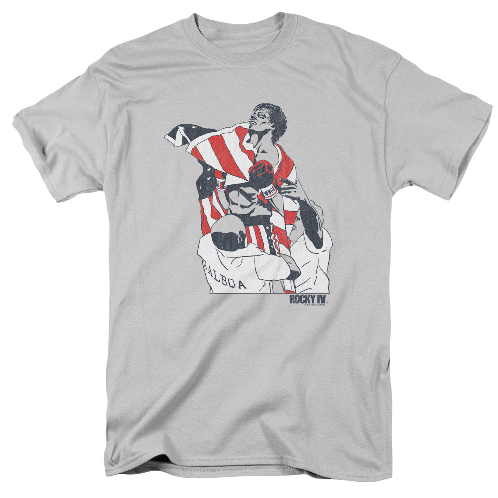 Rocky Graphic Flag Mens T Shirt Silver Officially Licensed