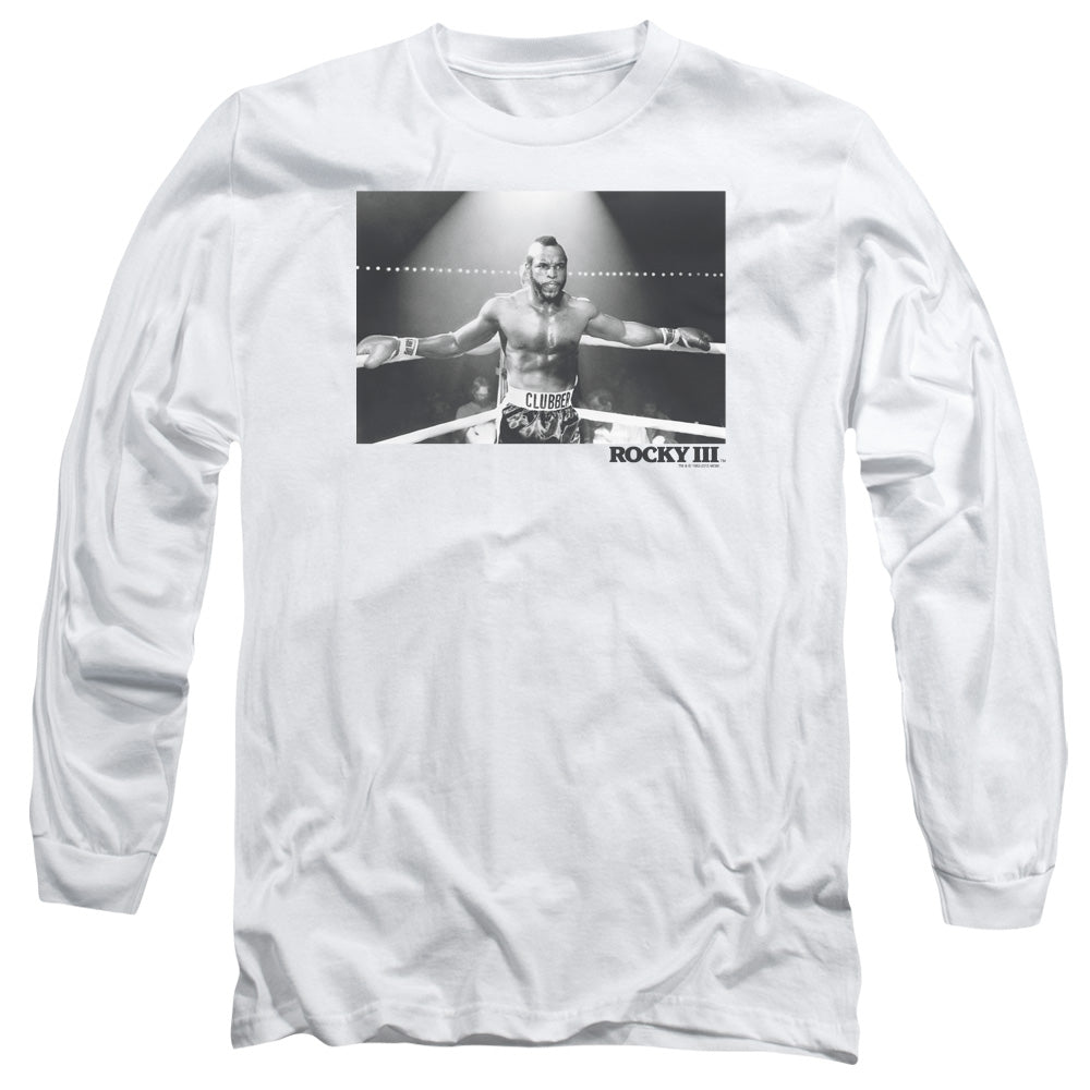 Rocky Iii Clubber Square Mens Long Sleeve Shirt White Officially Licensed Officially Licensed