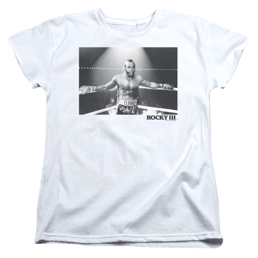 Rocky III Clubber Square Womens T Shirt White Officially Licensed