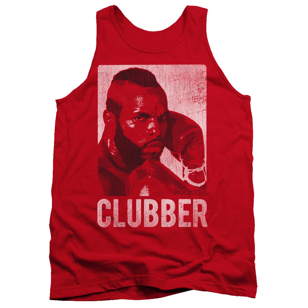 Rocky Iii Clubber Lang Mens Tank Top Shirt Red Officially Licensed