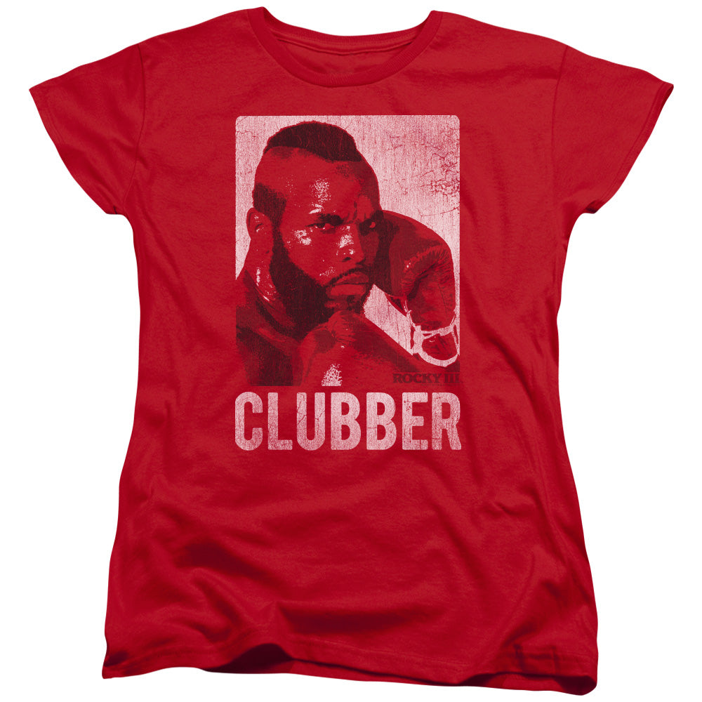 Rocky III Clubber Lang Womens T Shirt Red Officially Licensed