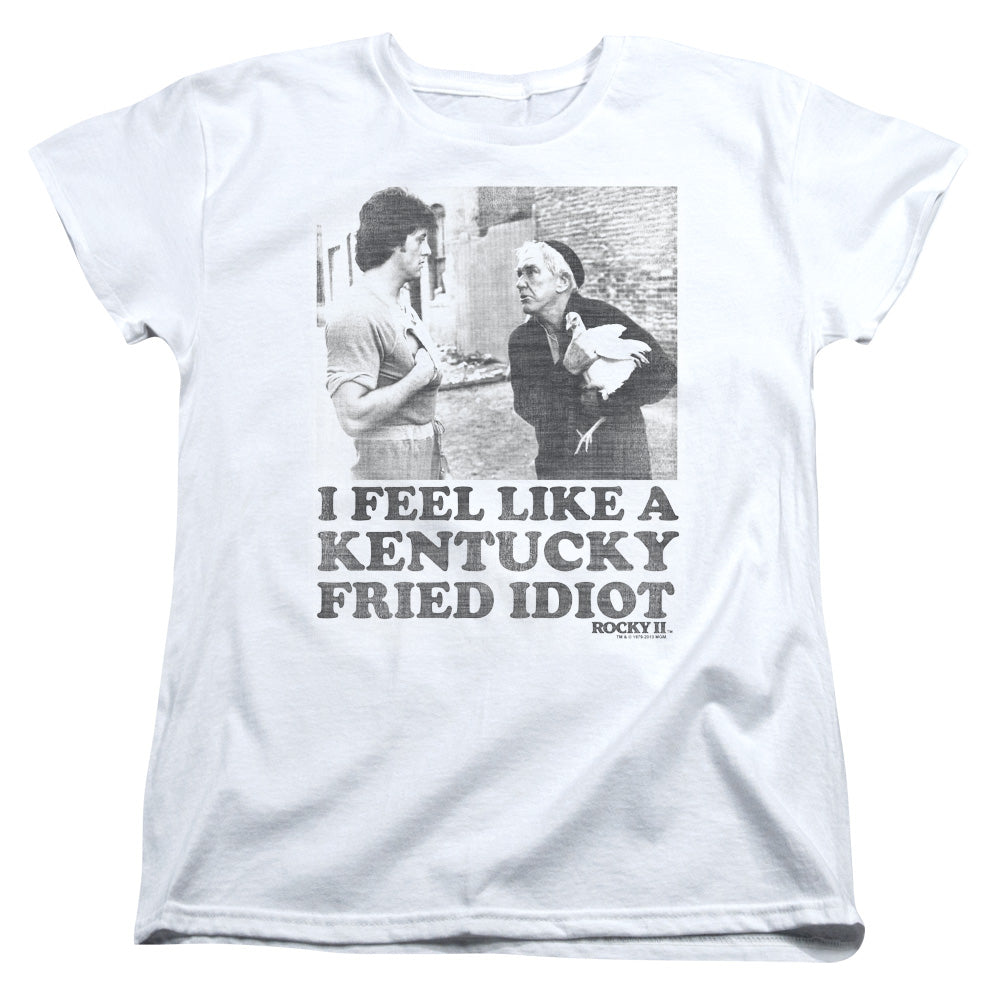 Rocky Fried Idiot Womens T Shirt White Officially Licensed