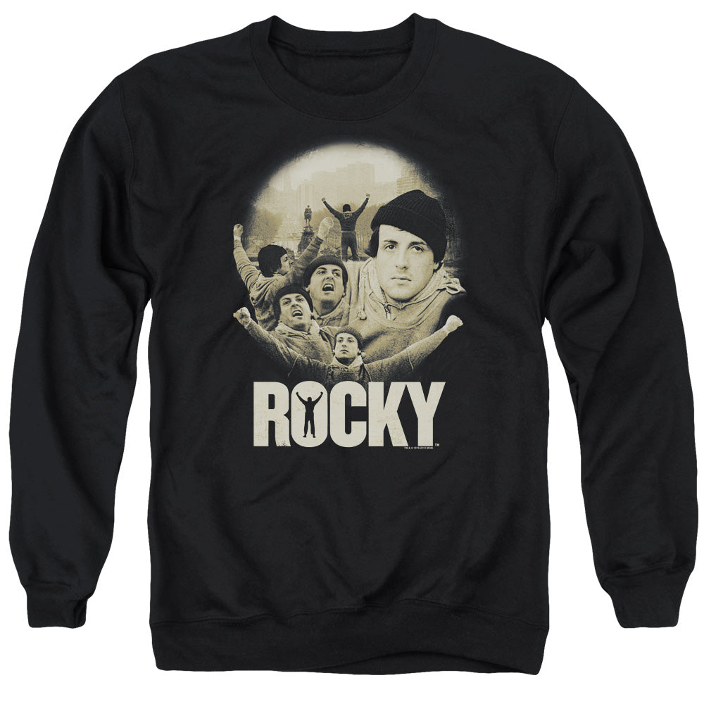 Rocky Feeling Strong Mens Crewneck Sweatshirt Black Officially Licensed