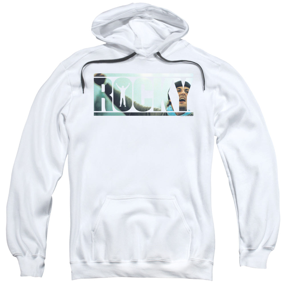 Rocky Cutout Logo Mens Hoodie White Officially Licensed