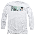 Rocky Cutout Logo Mens Long Sleeve Shirt White Officially Licensed Officially Licensed