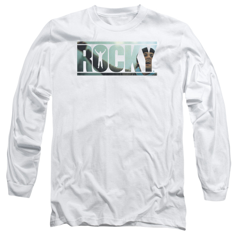 Rocky Cutout Logo Mens Long Sleeve Shirt White Officially Licensed Officially Licensed