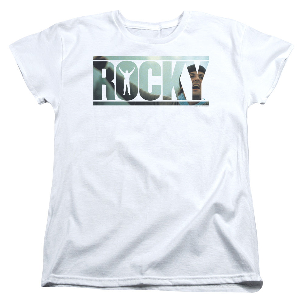 Rocky Cutout Logo Womens T Shirt White Officially Licensed
