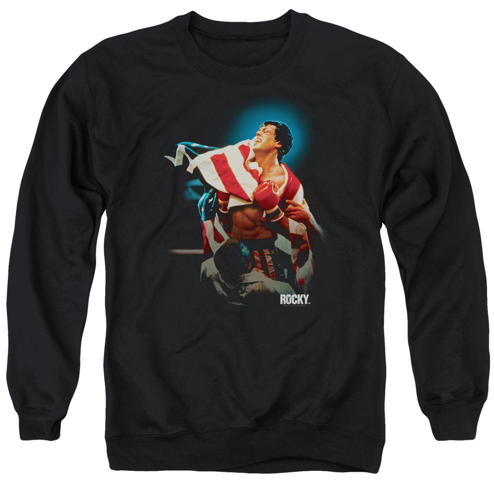 Rocky Victory Mens Crewneck Sweatshirt Black Officially Licensed