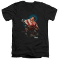 Rocky Victory Mens Slim Fit V-Neck T Shirt Black Officially Licensed