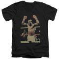 Rocky III Clubber Mens Slim Fit V-Neck T Shirt Black Officially Licensed