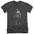 Rocky Stand Alone Mens Slim Fit V-Neck T Shirt Charcoal Officially Licensed