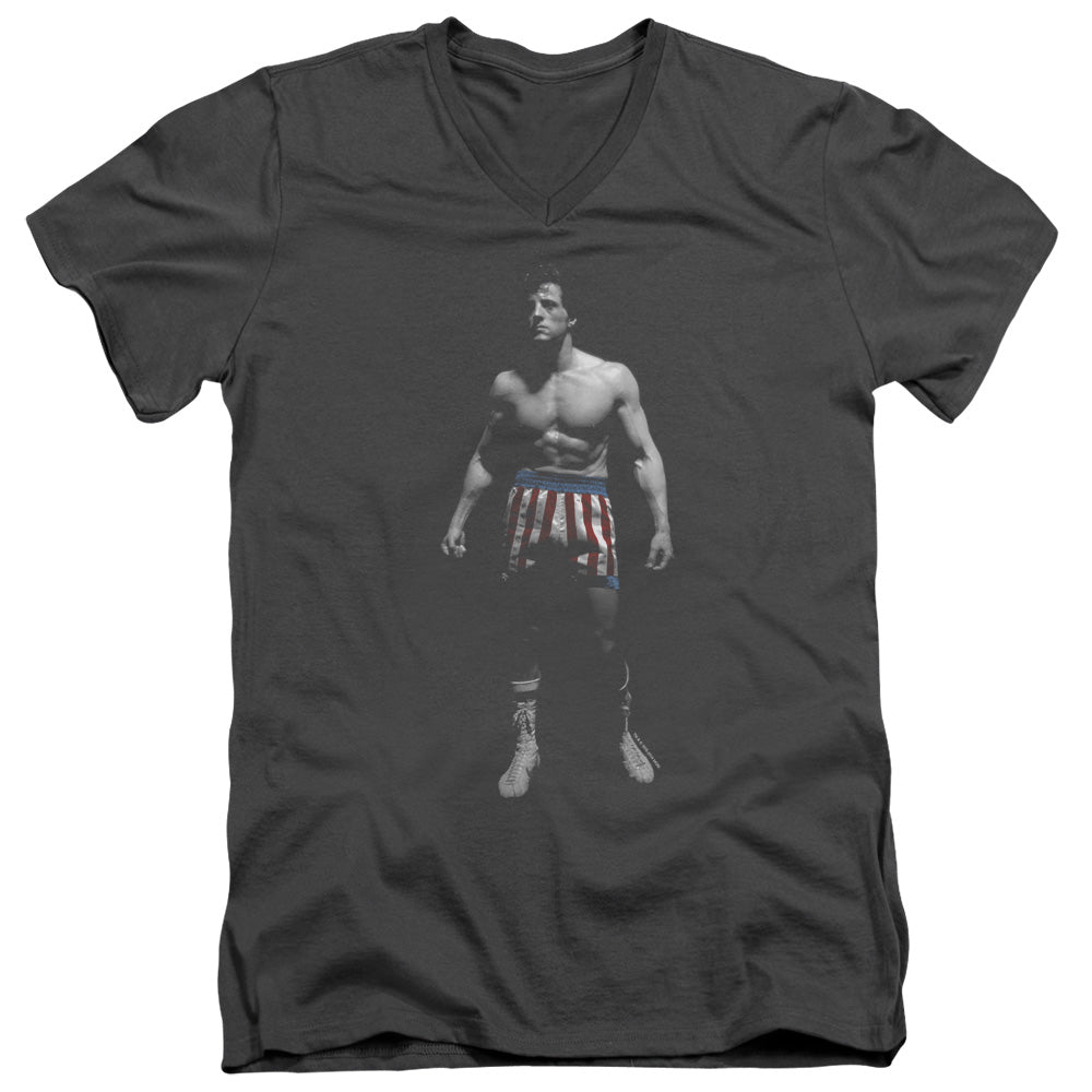 Rocky Stand Alone Mens Slim Fit V-Neck T Shirt Charcoal Officially Licensed