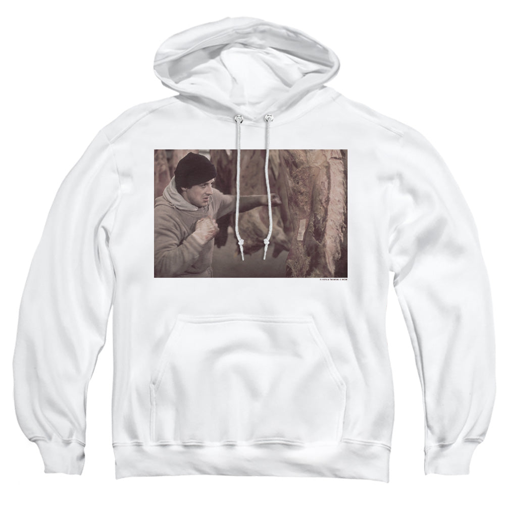 Rocky Meat Locker Mens Hoodie White Officially Licensed