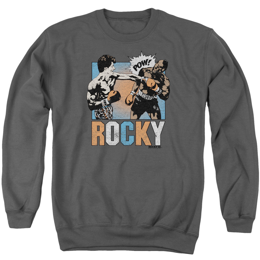 Rocky Rocky Pow Mens Crewneck Sweatshirt Charcoal Officially Licensed