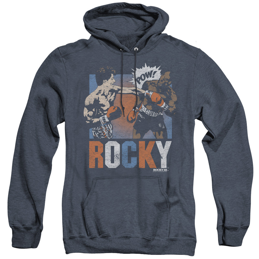 Rocky Rocky Pow Heather Mens Hoodie Navy Blue Officially Licensed