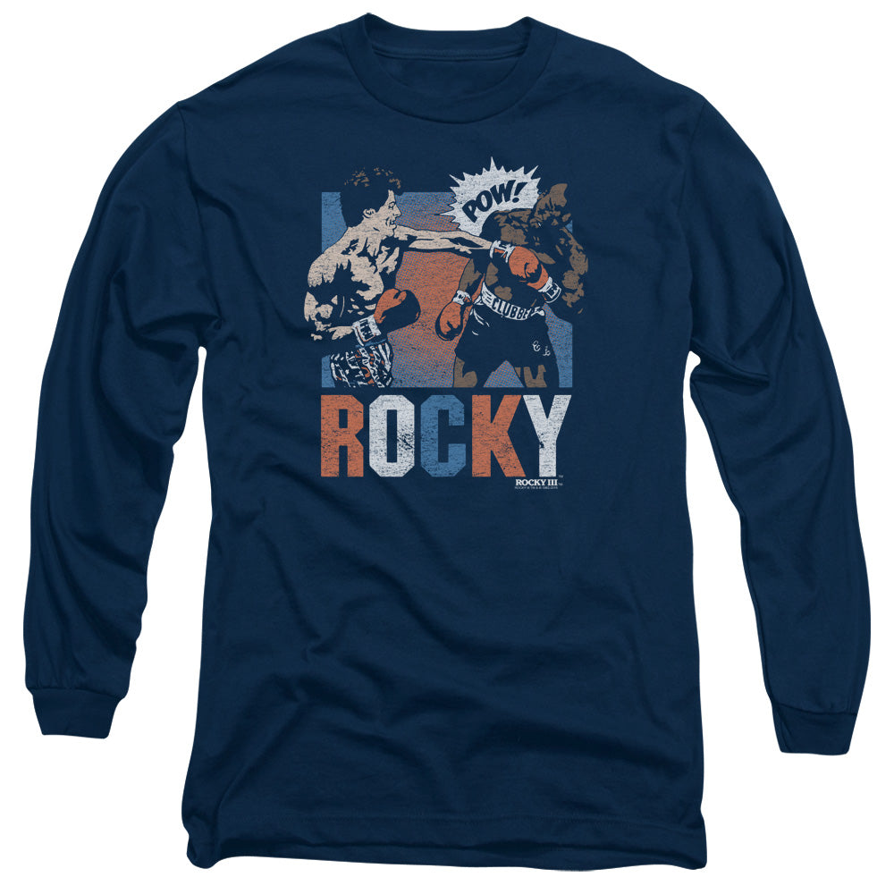 Rocky Rocky Pow Mens Long Sleeve Shirt Navy Blue Officially Licensed