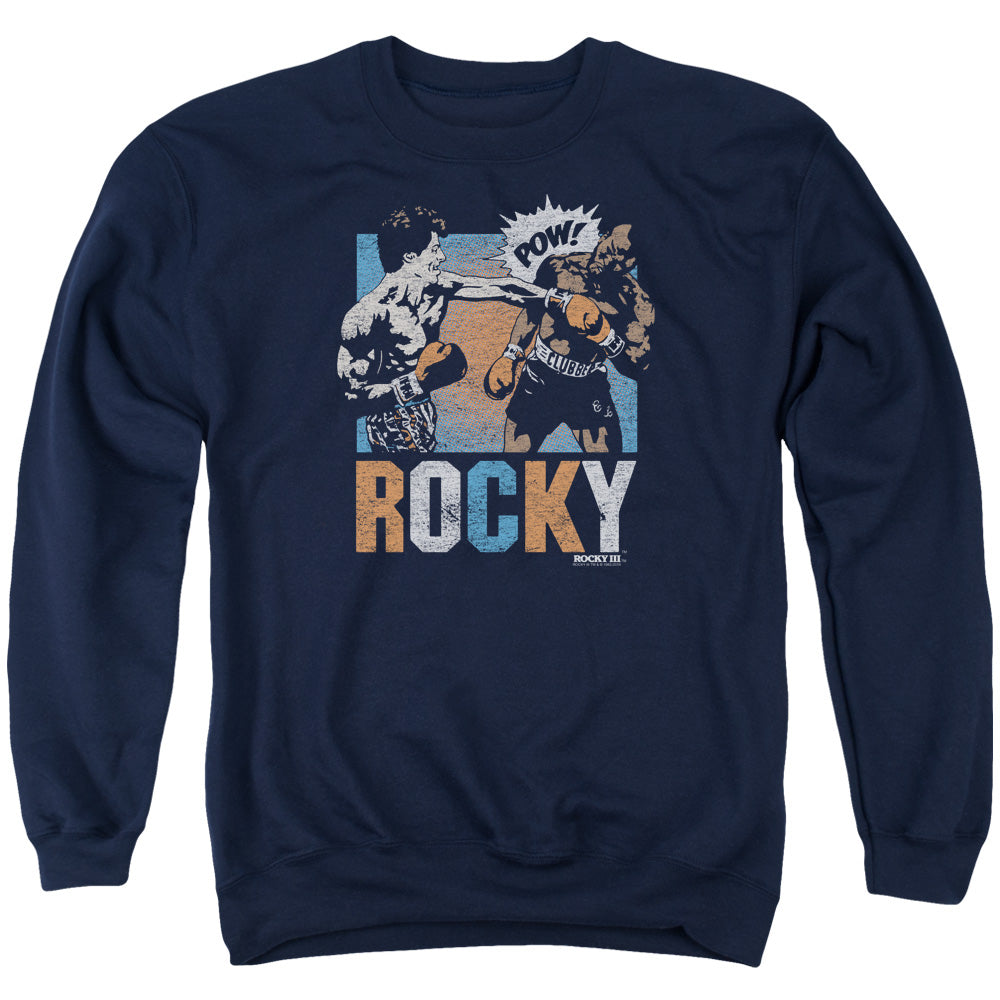 Rocky Rocky Pow Mens Crewneck Sweatshirt Navy Blue Officially Licensed