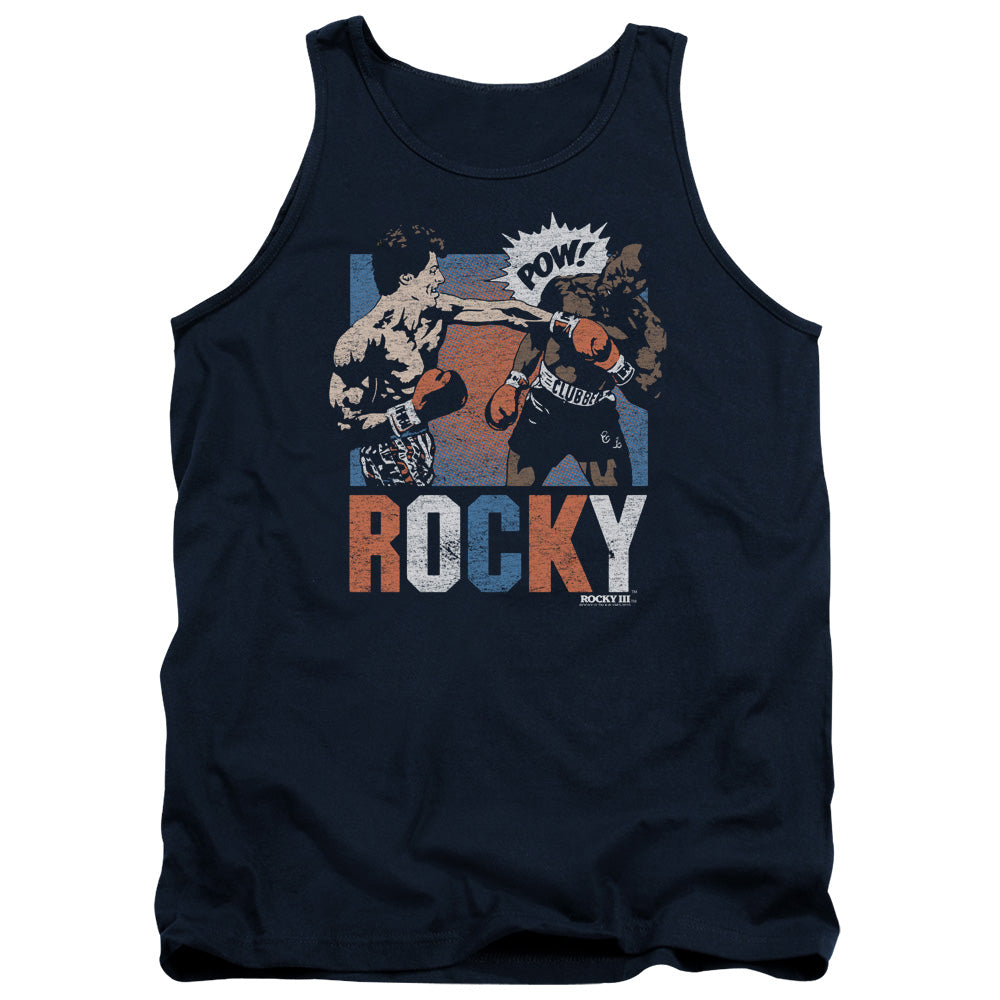 Rocky Rocky Pow Mens Tank Top Shirt Navy Blue Officially Licensed