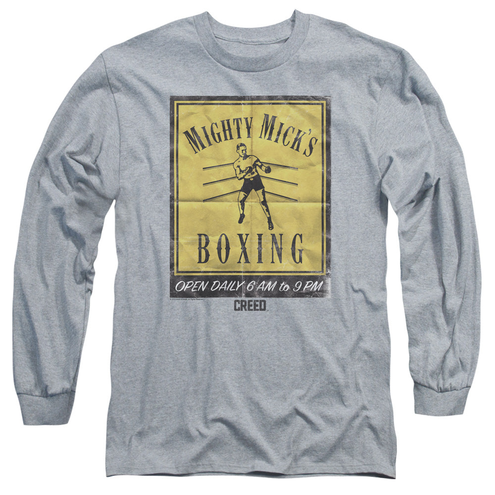 Creed Micks Poster Mens Long Sleeve Shirt Athletic Heather Officially Licensed Officially Licensed