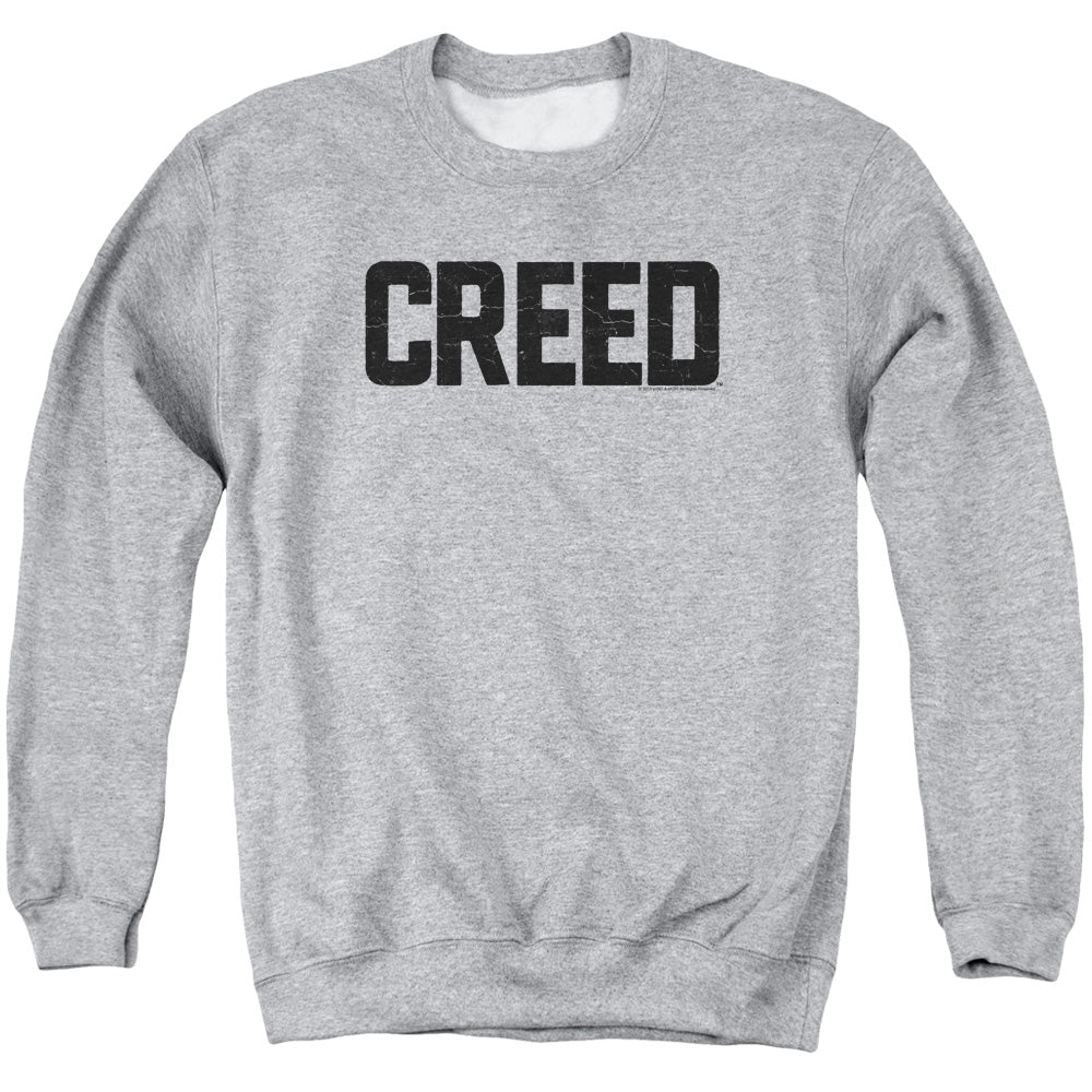 Creed Cracked Logo Mens Crewneck Sweatshirt Athletic Heather Officially Licensed