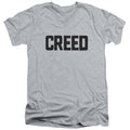 Creed Cracked Logo Mens Slim Fit V-Neck T Shirt Athletic Heather Officially Licensed