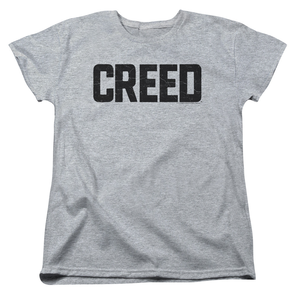 Creed Cracked Logo Womens T Shirt Athletic Heather Officially Licensed