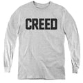 Creed Cracked Logo Long Sleeve Kids Youth T Shirt Athletic Heather Officially Licensed