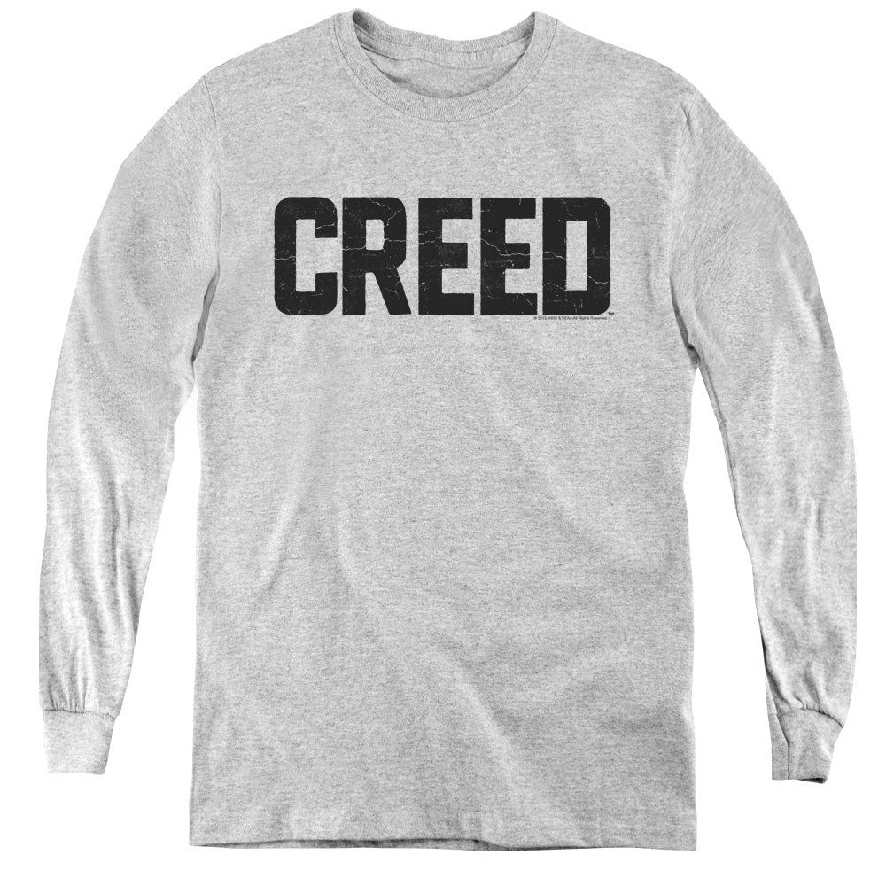 Creed Cracked Logo Long Sleeve Kids Youth T Shirt Athletic Heather Officially Licensed