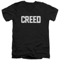 Creed Cracked Logo Mens Slim Fit V-Neck T Shirt Black Officially Licensed