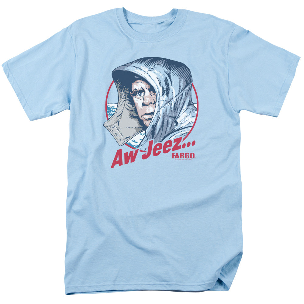 Fargo Aw Jeez Mens T Shirt Light Blue Officially Licensed