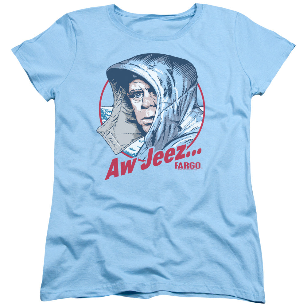 Fargo Aw Jeez Womens T Shirt Light Blue Officially Licensed