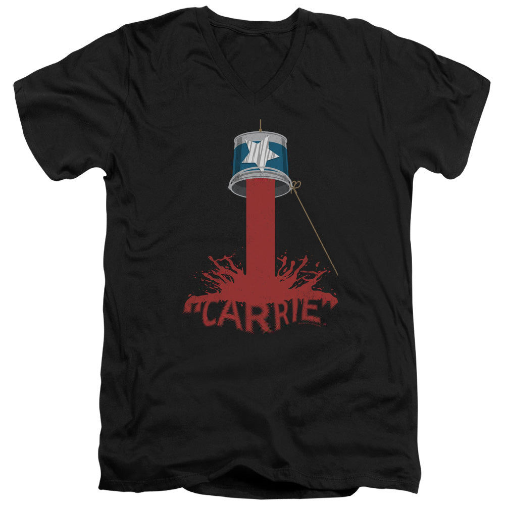 Carrie Bucket Of Blood Mens Slim Fit V-Neck T Shirt Black Officially Licensed